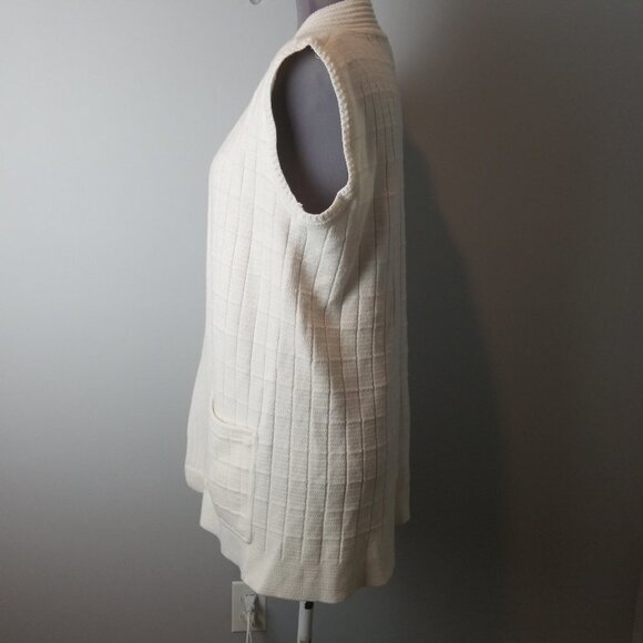 Yarn Works Long Sleeveless Cardigan Sweater Vest - Picture 7 of 7